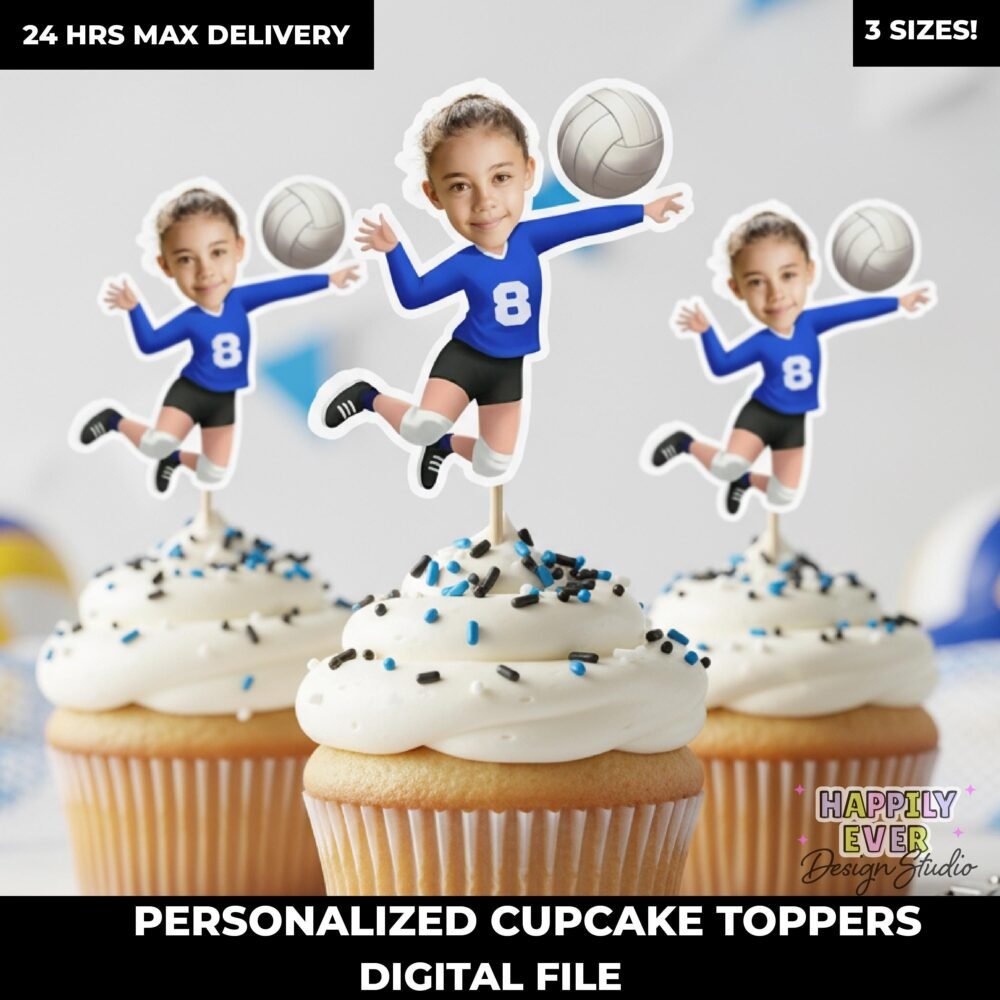 Volleyball Personalized Cupcake Toppers