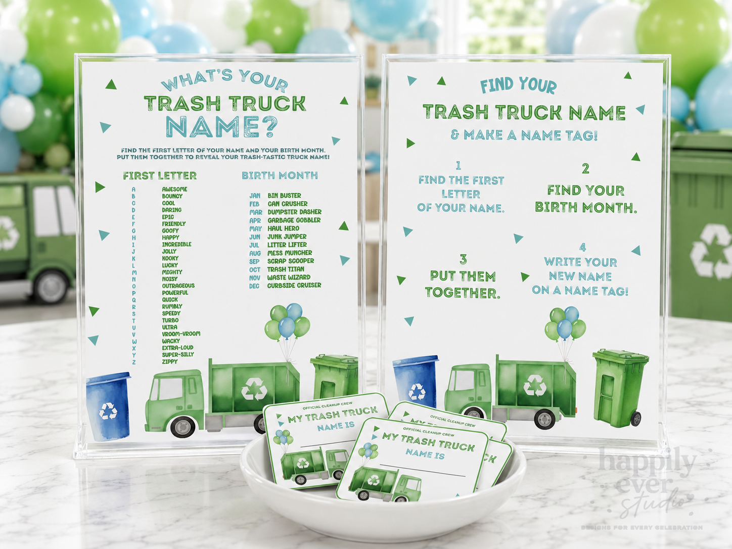 Trash Truck Party Name Game