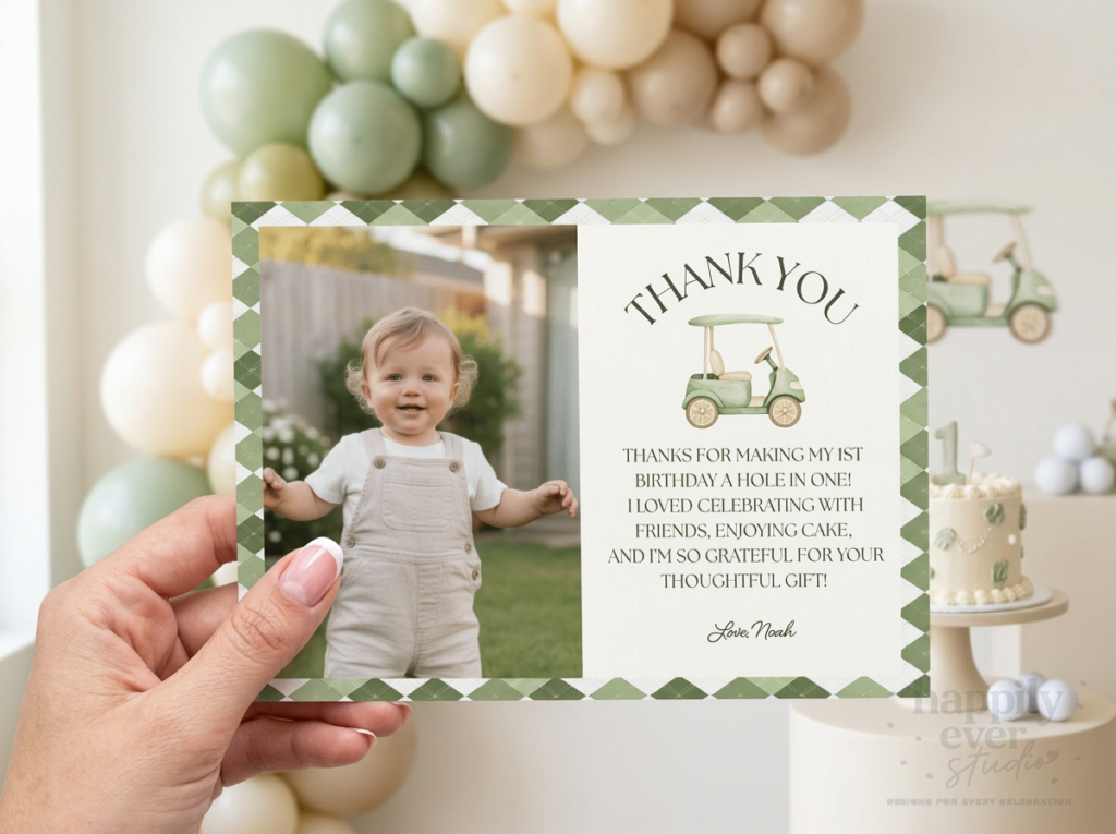 Hole In One Photo Thank You Card