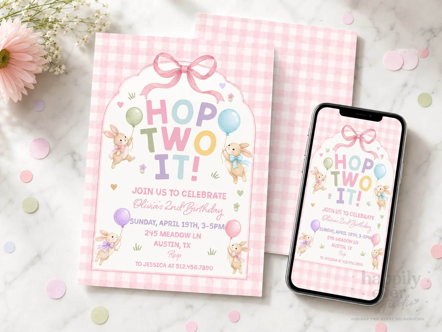 hop two it Birthday Invitation Suite — Hero